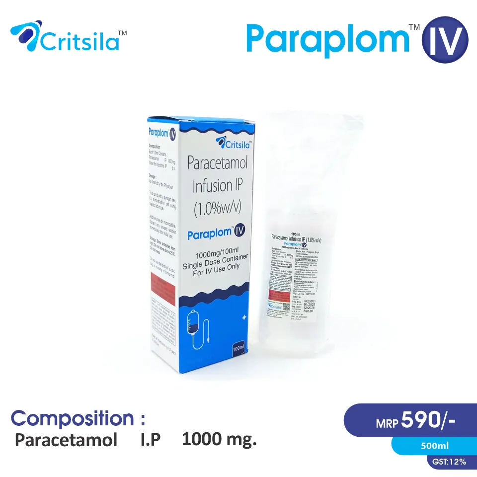 Paracetamol (1000mg) Infusion at the best price in PCD Pharma Franchise for Analgesic, Pain Relief and Fever Reduction.